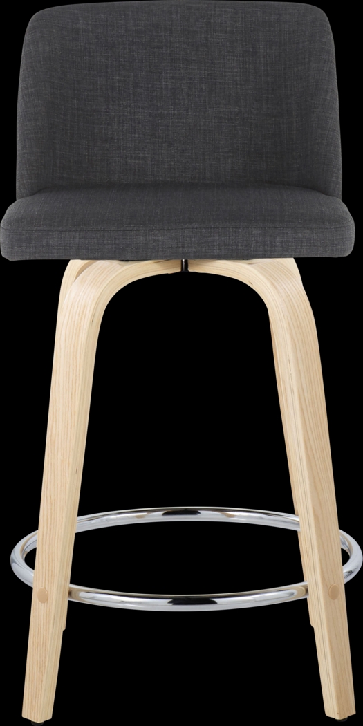 Clyo V Charcoal Swivel Counter Height Stool, Set of 2 - Thumbnail - Image 7