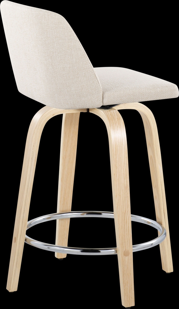 Clyo V Cream Swivel Counter Height Stool, Set of 2 - Thumbnail - Image 5