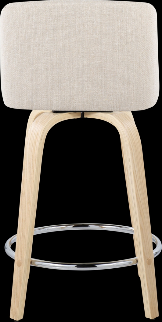 Clyo V Cream Swivel Counter Height Stool, Set of 2 - Thumbnail - Image 6