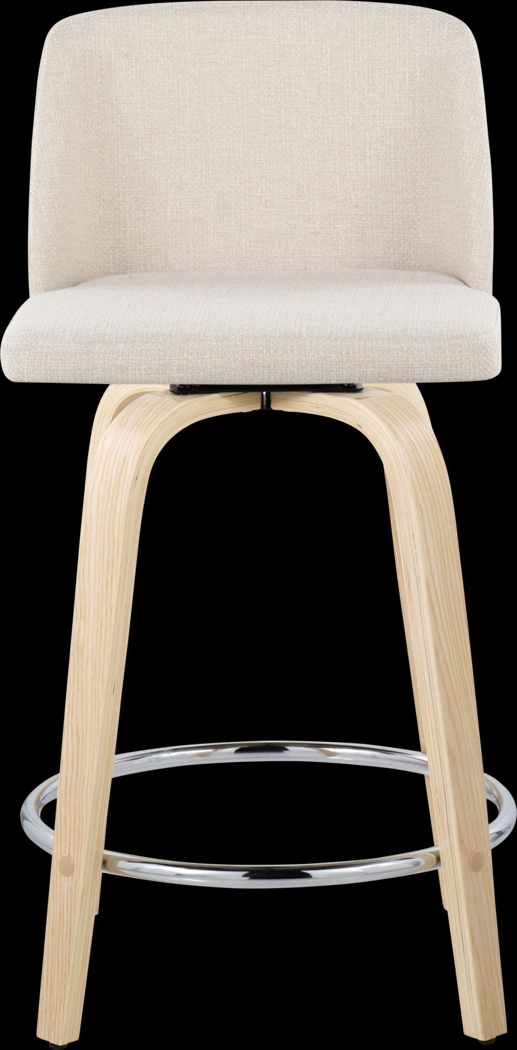 Clyo V Cream Swivel Counter Height Stool, Set of 2 - Thumbnail - Image 7