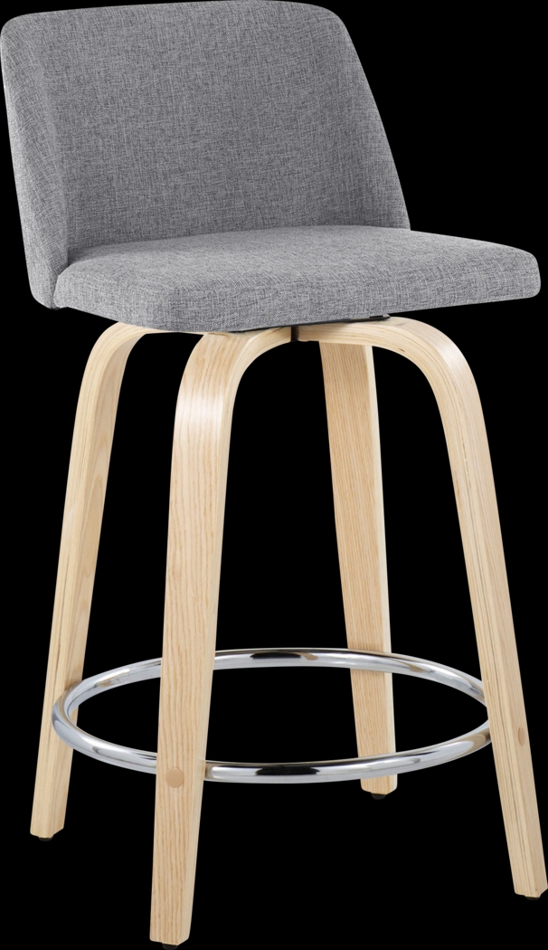 Clyo V Light Gray Swivel Counter Height Stool, Set of 2 - Thumbnail - Image 3