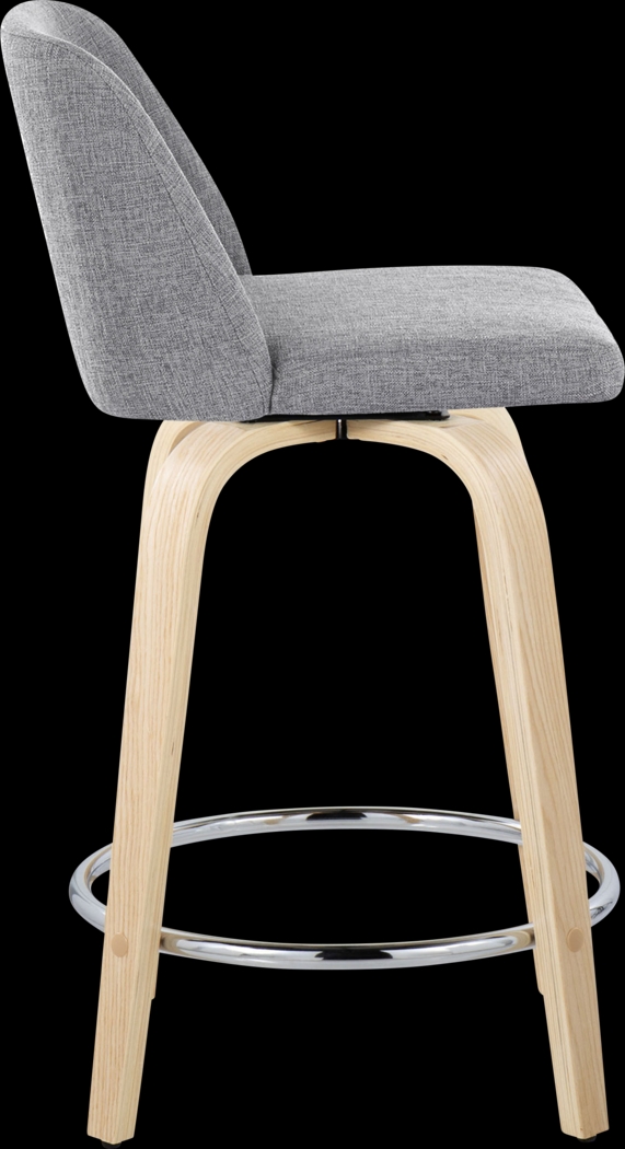 Clyo V Light Gray Swivel Counter Height Stool, Set of 2 - Thumbnail - Image 4