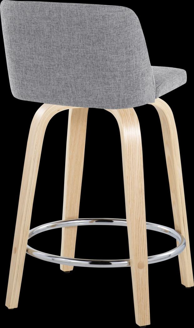 Clyo V Light Gray Swivel Counter Height Stool, Set of 2 - Thumbnail - Image 5