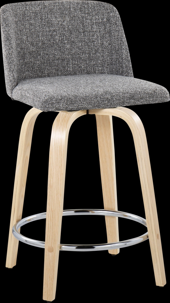 Clyo V Gray Swivel Counter Height Stool, Set of 2 - Thumbnail - Image 3