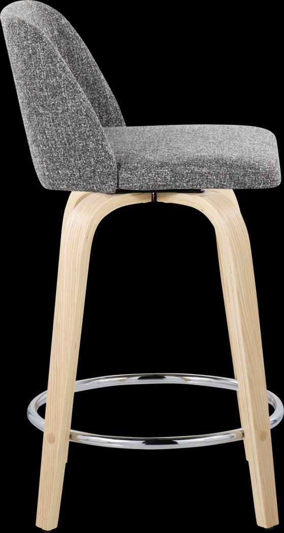 Clyo V Gray Swivel Counter Height Stool, Set of 2 - Thumbnail - Image 4
