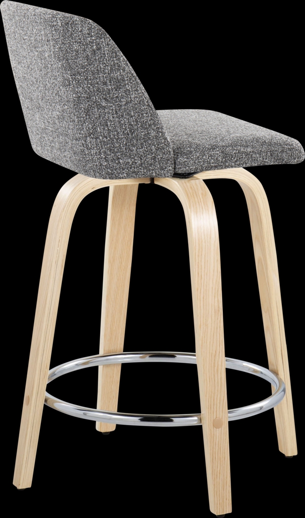 Clyo V Gray Swivel Counter Height Stool, Set of 2 - Thumbnail - Image 5