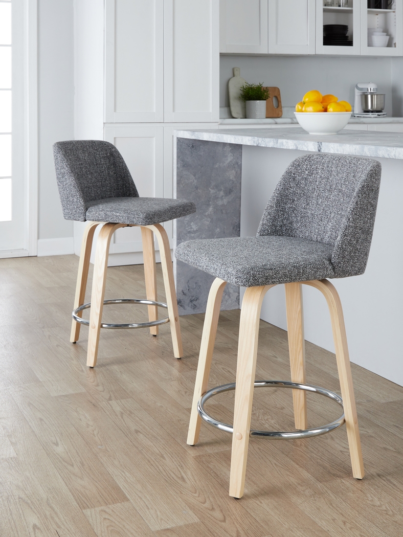 Clyo V Gray Swivel Counter Height Stool, Set of 2 - Thumbnail - Image 10