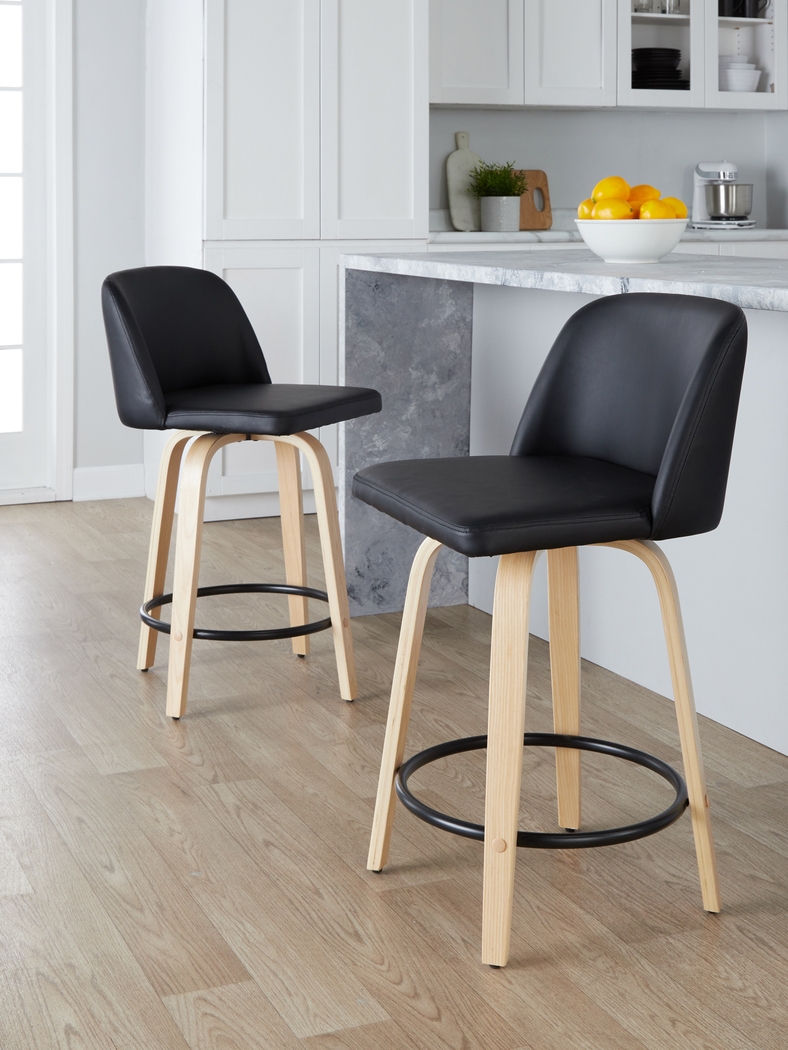 Clyo VI Black Swivel Counter Height Stool, Set of 2 - Thumbnail - Image 9