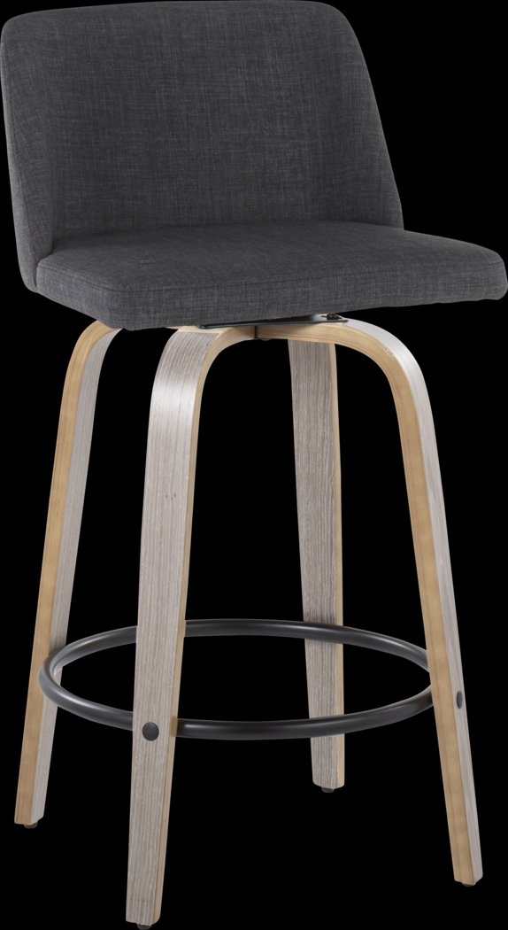 Clyo VIII Black Swivel Counter Height Stool, Set of 2 - Thumbnail - Image 3
