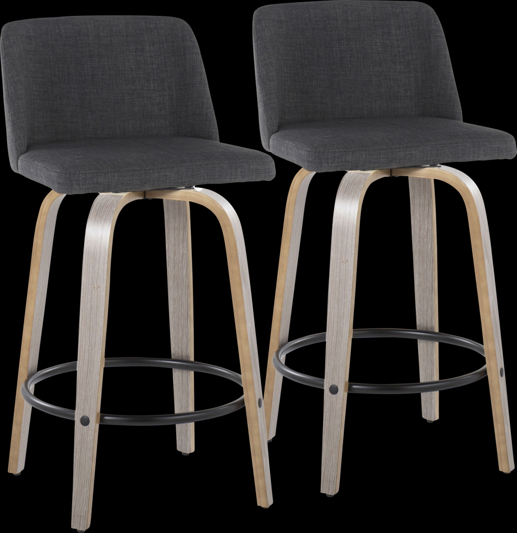 Clyo VIII Black Swivel Counter Height Stool, Set of 2 - Thumbnail - Image 1