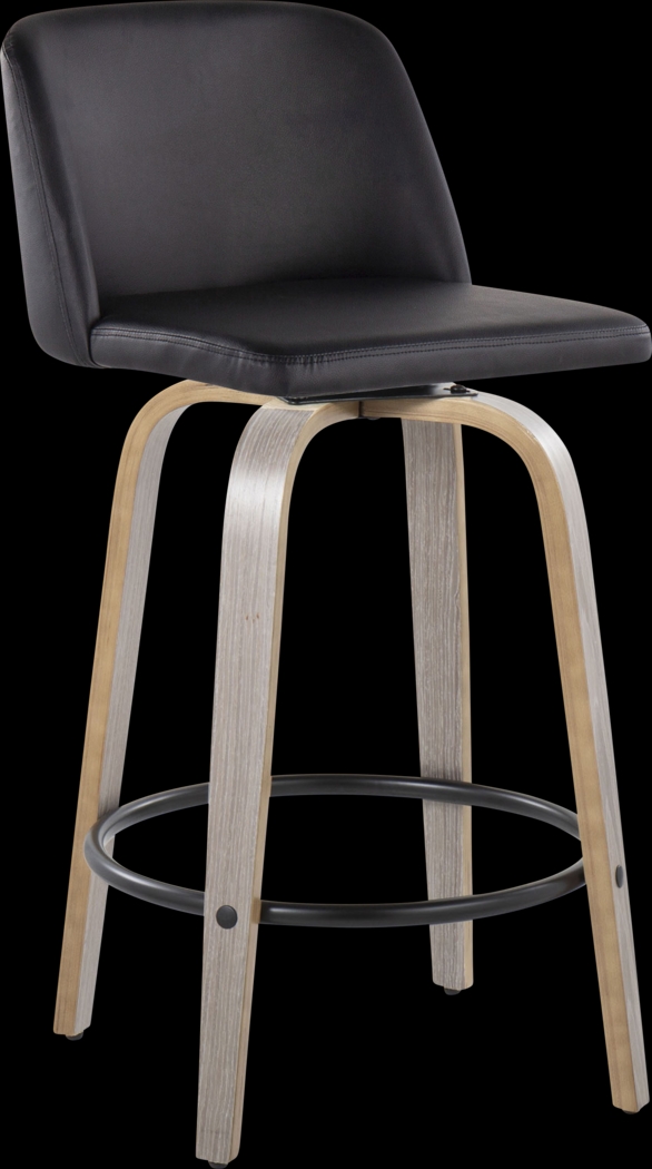 Clyo X Black Swivel Counter Height Stool, Set of 2 - Thumbnail - Image 3