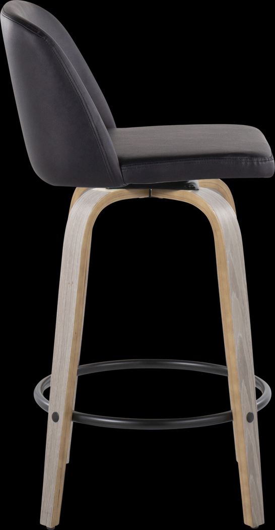 Clyo X Black Swivel Counter Height Stool, Set of 2 - Thumbnail - Image 4