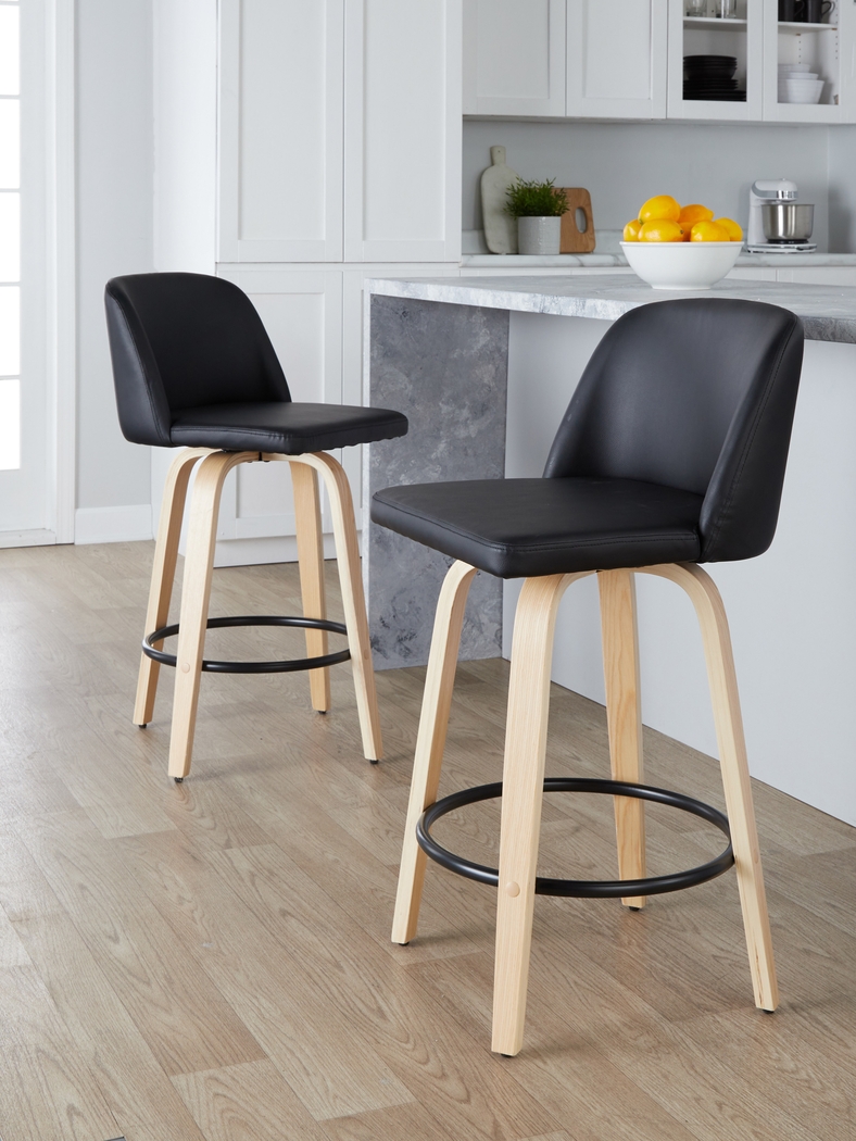 Clyo XI Black Swivel Counter Height Stool, Set of 2 - Thumbnail - Image 9