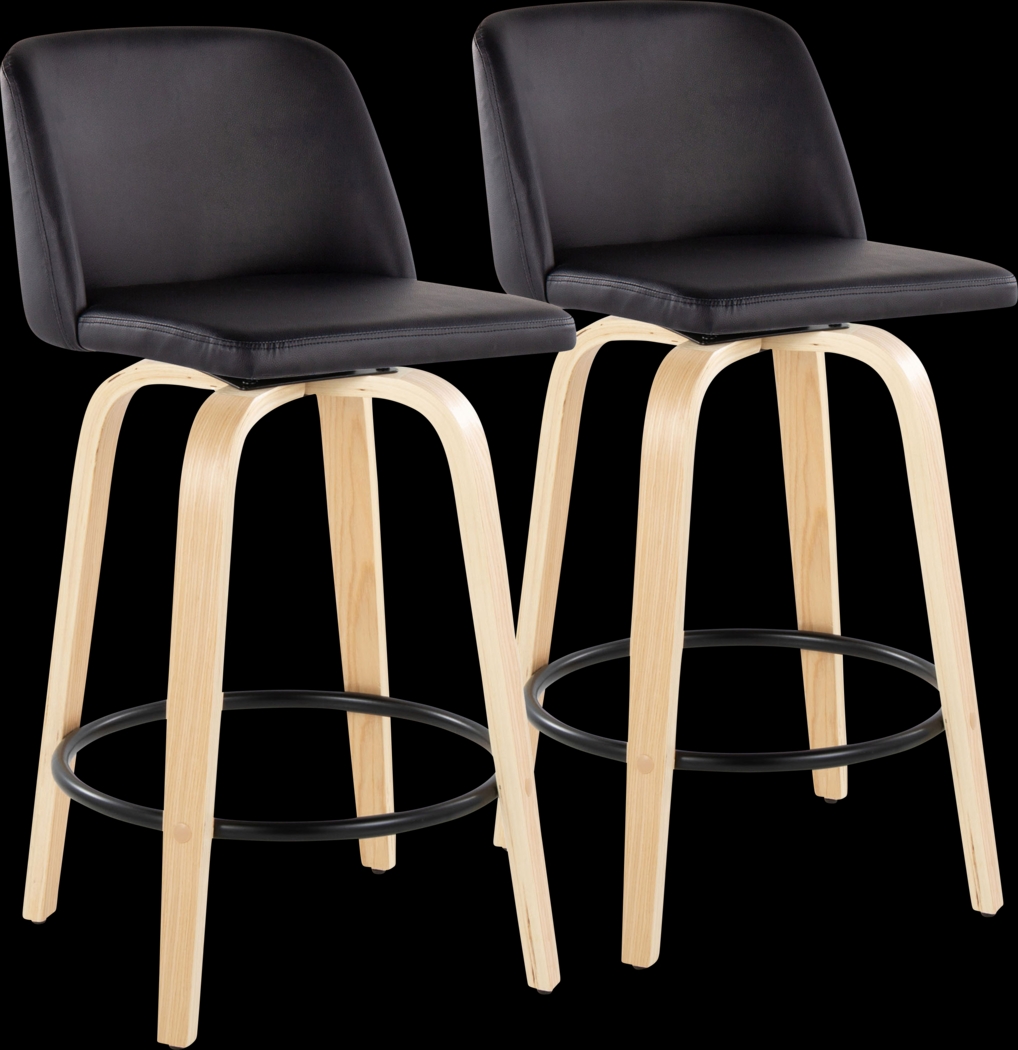 Clyo XI Black Swivel Counter Height Stool, Set of 2 - Thumbnail - Image 1