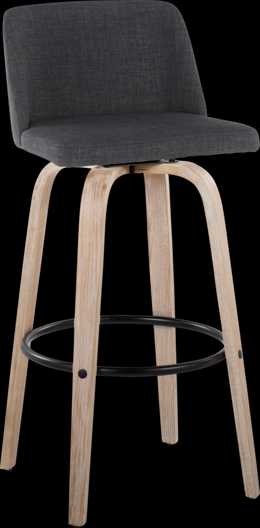 Clyo XII Black Swivel Barstool, Set of 2 - Thumbnail - Image 3