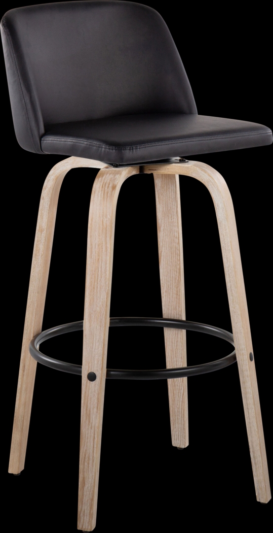 Clyo XII Black Swivel Barstool, Set of 2 - Thumbnail - Image 3