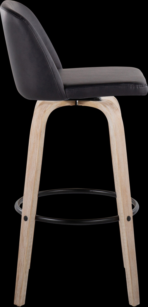 Clyo XII Black Swivel Barstool, Set of 2 - Thumbnail - Image 4