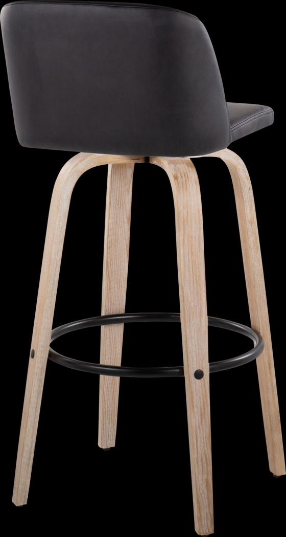 Clyo XII Black Swivel Barstool, Set of 2 - Thumbnail - Image 5