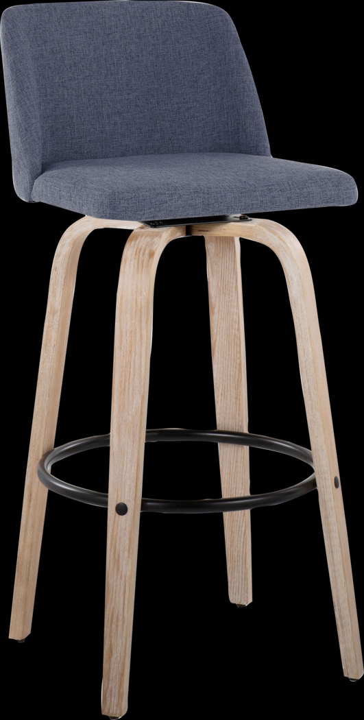 Clyo XII Blue Swivel Barstool, Set of 2 - Thumbnail - Image 3