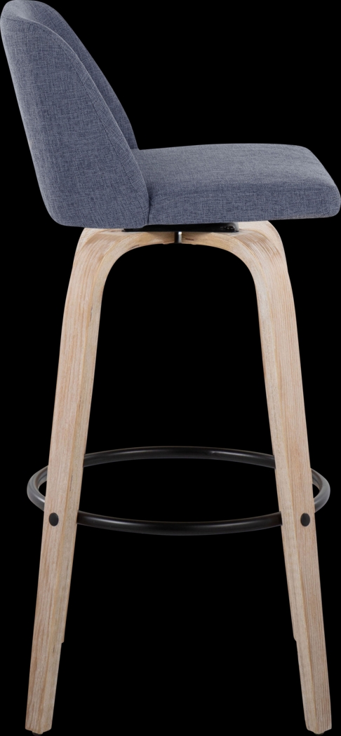 Clyo XII Blue Swivel Barstool, Set of 2 - Thumbnail - Image 4