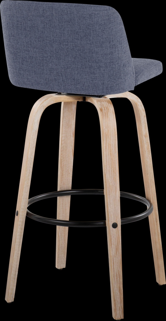 Clyo XII Blue Swivel Barstool, Set of 2 - Thumbnail - Image 5