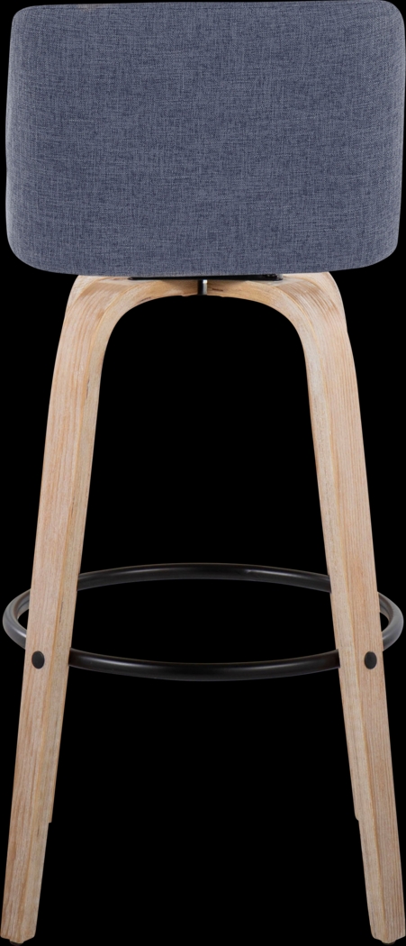 Clyo XII Blue Swivel Barstool, Set of 2 - Thumbnail - Image 6