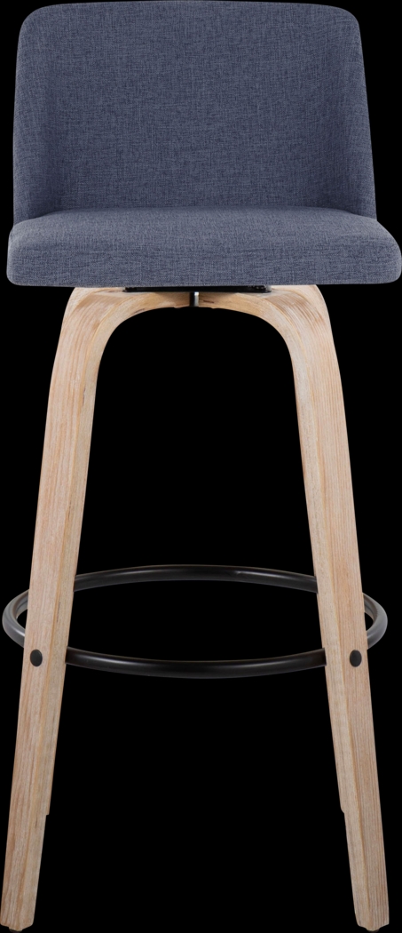 Clyo XII Blue Swivel Barstool, Set of 2 - Thumbnail - Image 7