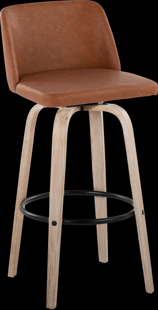 Clyo XII Camel Swivel Barstool, Set of 2 - Thumbnail - Image 3