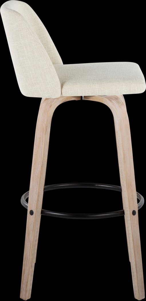 Clyo XII Cream Swivel Barstool, Set of 2 - Thumbnail - Image 4