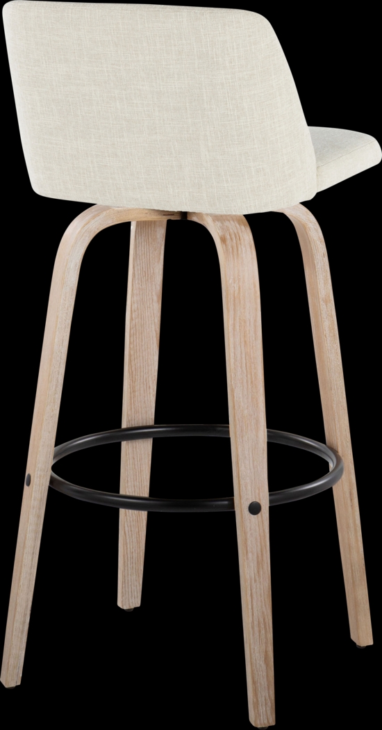 Clyo XII Cream Swivel Barstool, Set of 2 - Thumbnail - Image 5