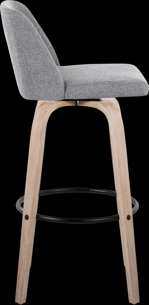 Clyo XII Gray Swivel Barstool, Set of 2 - Thumbnail - Image 4