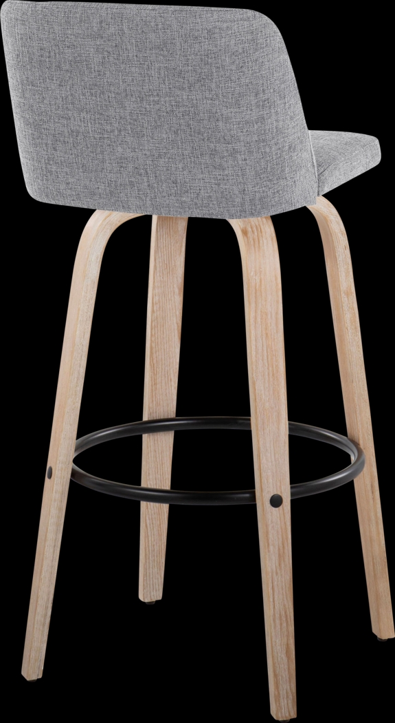 Clyo XII Gray Swivel Barstool, Set of 2 - Thumbnail - Image 5