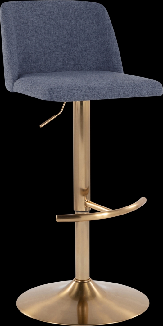 Clyo XIII Blue Adjustable Barstool, Set of 2 - Thumbnail - Image 3