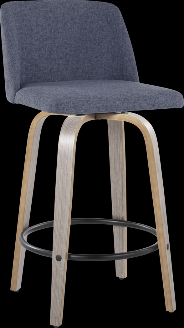 Clyo XIII Blue Swivel Counter Height Stool, Set of 2 - Thumbnail - Image 3