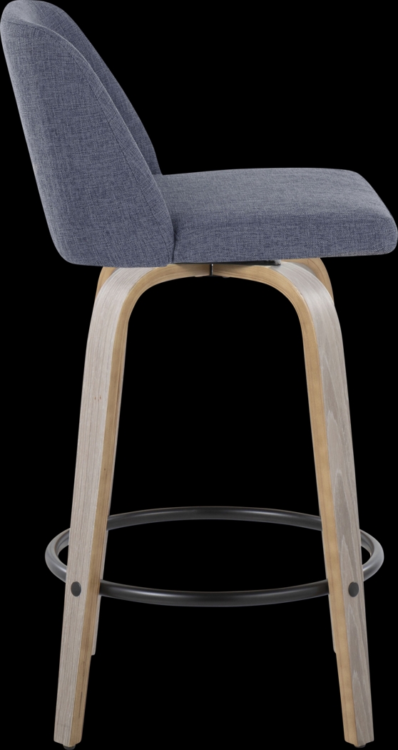 Clyo XIII Blue Swivel Counter Height Stool, Set of 2 - Thumbnail - Image 4