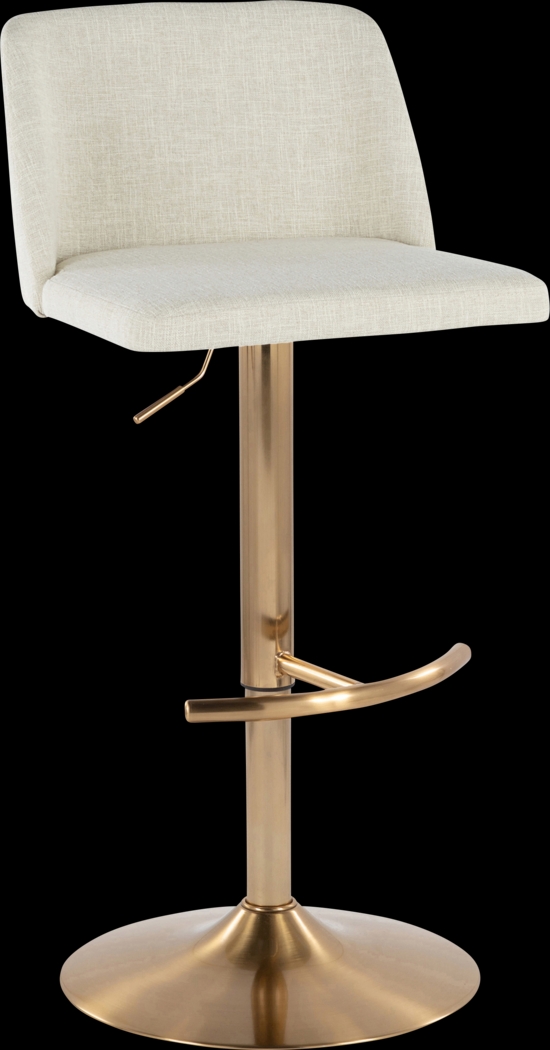 Clyo XIII Cream Adjustable Barstool, Set of 2 - Thumbnail - Image 3