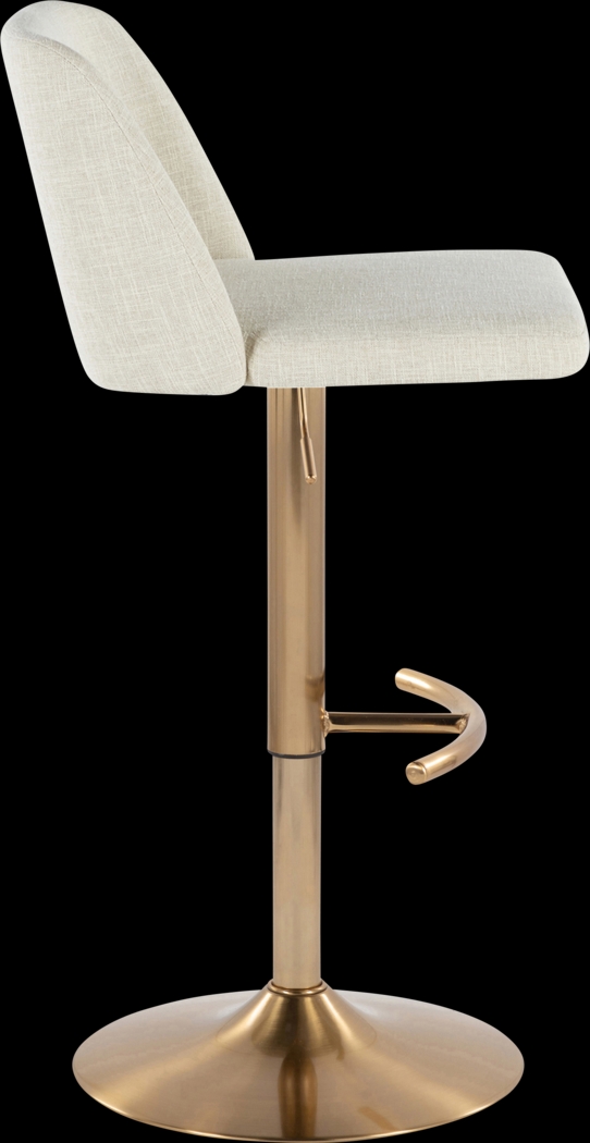Clyo XIII Cream Adjustable Barstool, Set of 2 - Thumbnail - Image 4