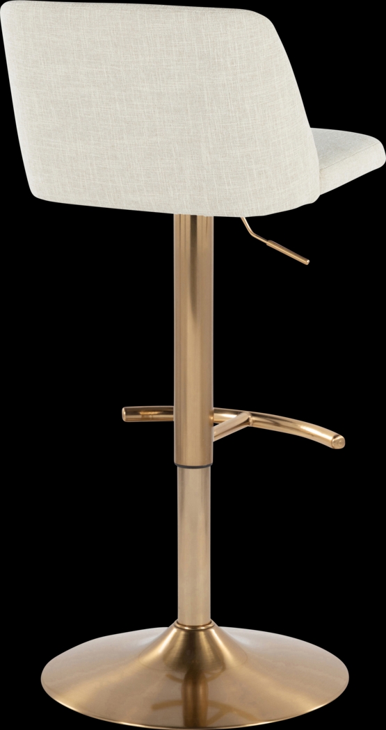 Clyo XIII Cream Adjustable Barstool, Set of 2 - Thumbnail - Image 5