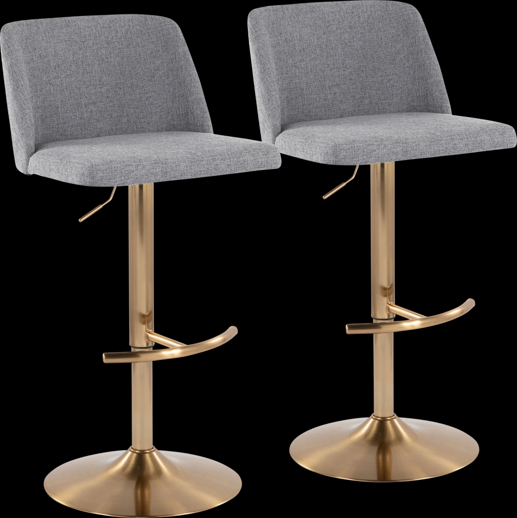 Clyo XIII Gray Adjustable Barstool, Set of 2 - Thumbnail - Image 1