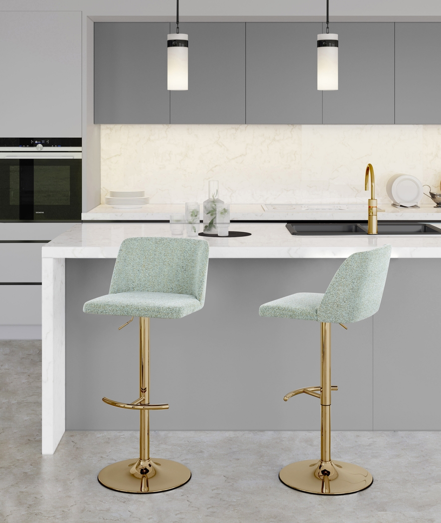 Clyo XIII Green Adjustable Bastool, Set of 2 - Thumbnail - Image 2