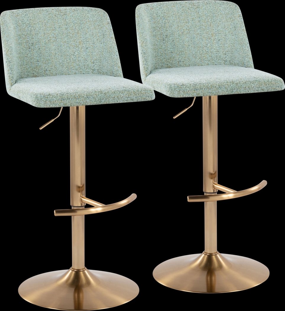 Clyo XIII Green Adjustable Bastool, Set of 2 - Thumbnail - Image 1