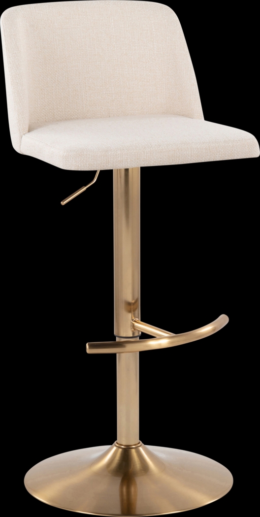 Clyo XIV Cream Adjustable Barstool, Set of 2 - Thumbnail - Image 3