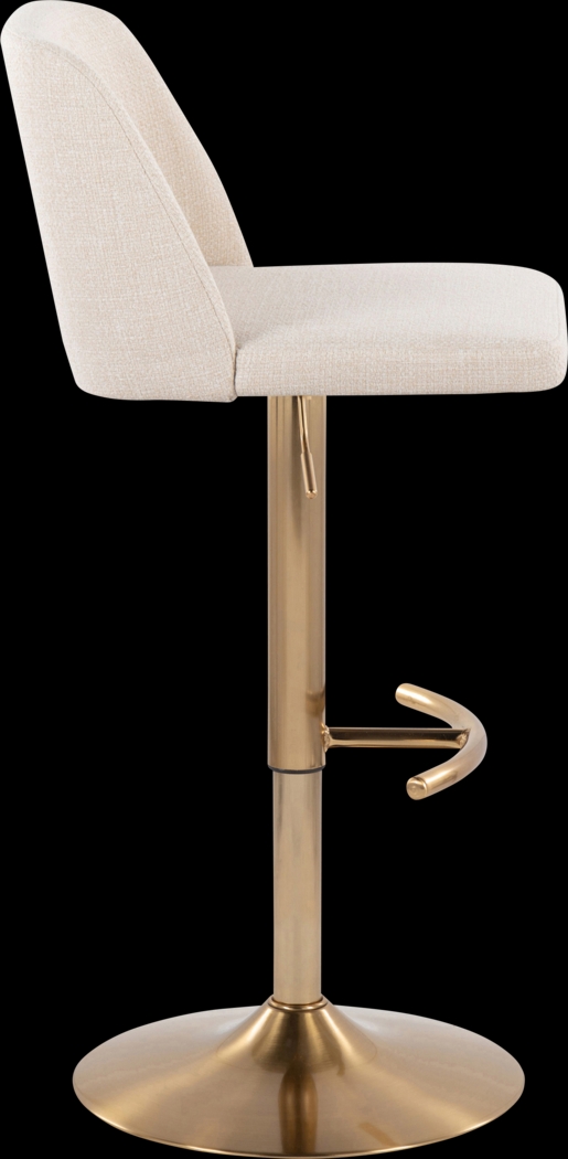 Clyo XIV Cream Adjustable Barstool, Set of 2 - Thumbnail - Image 4