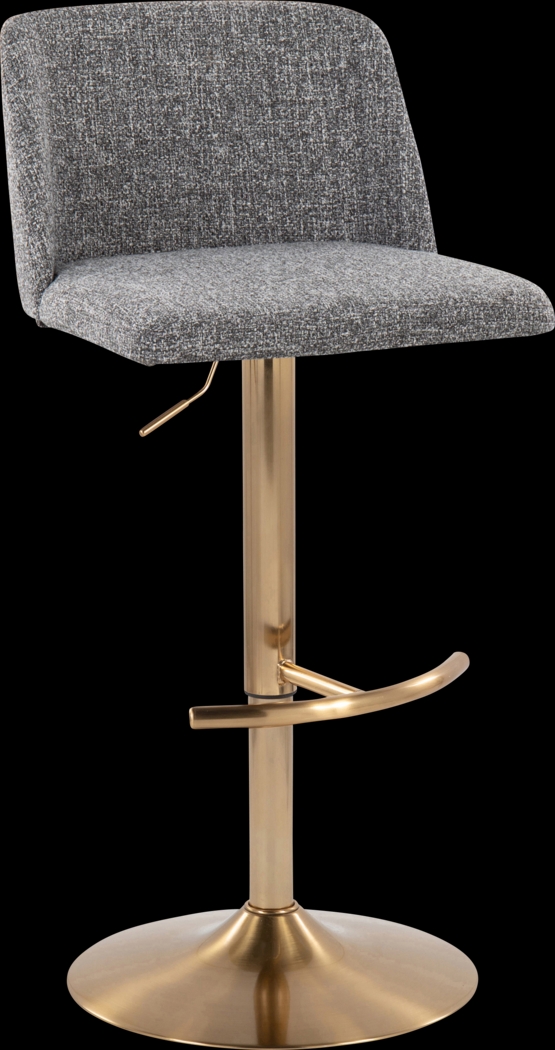 Clyo XIV Gray Adjustable Barstool, Set of 2 - Thumbnail - Image 3