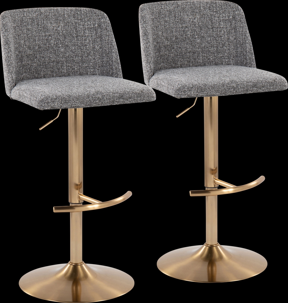 Clyo XIV Gray Adjustable Barstool, Set of 2 - Thumbnail - Image 1
