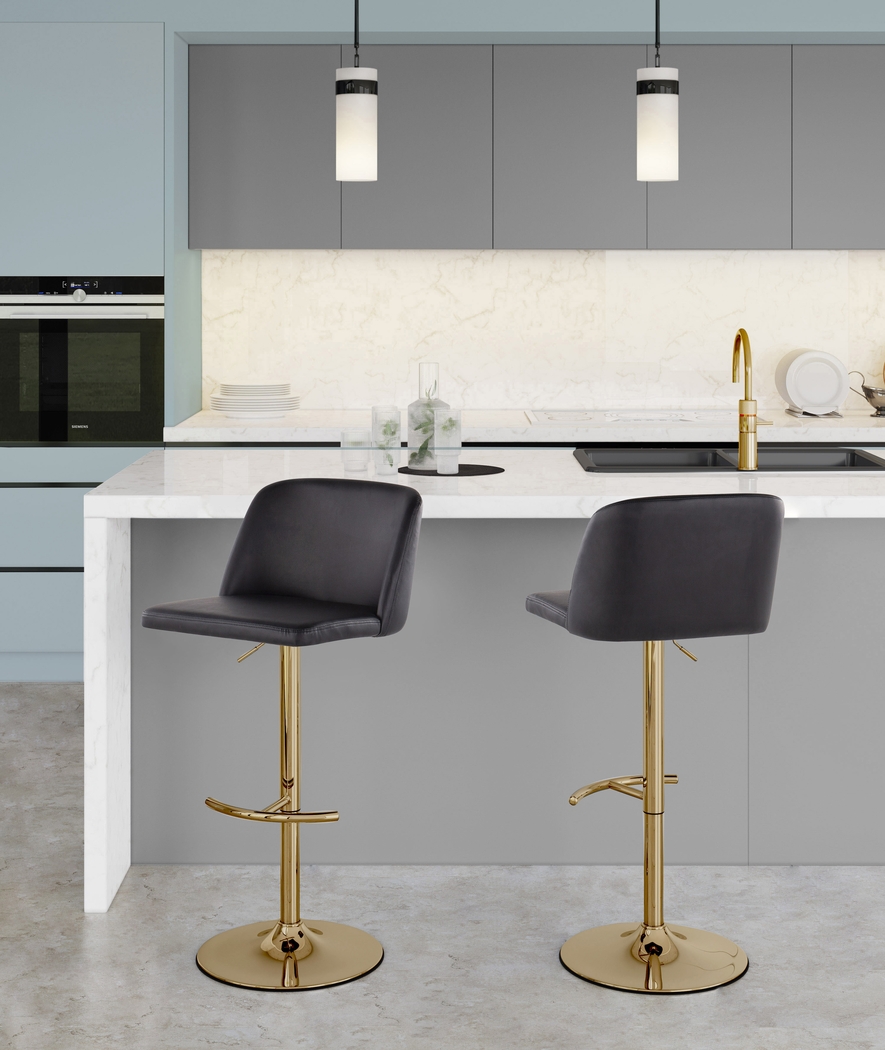 Clyo XV Black Adjustable Barstool, Set of 2 - Thumbnail - Image 2