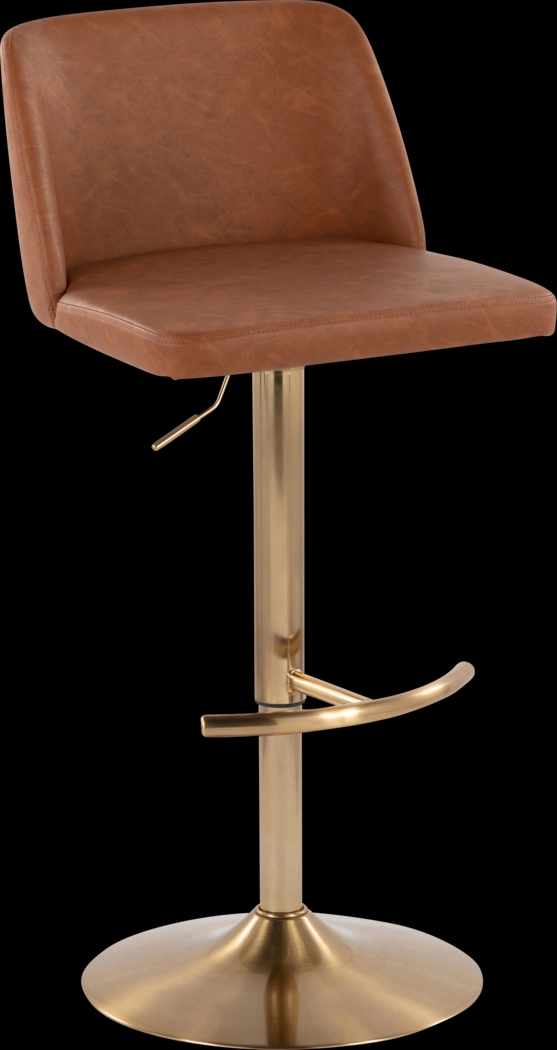 Clyo XV Camel Adjustable Barstool, Set of 2 - Thumbnail - Image 3