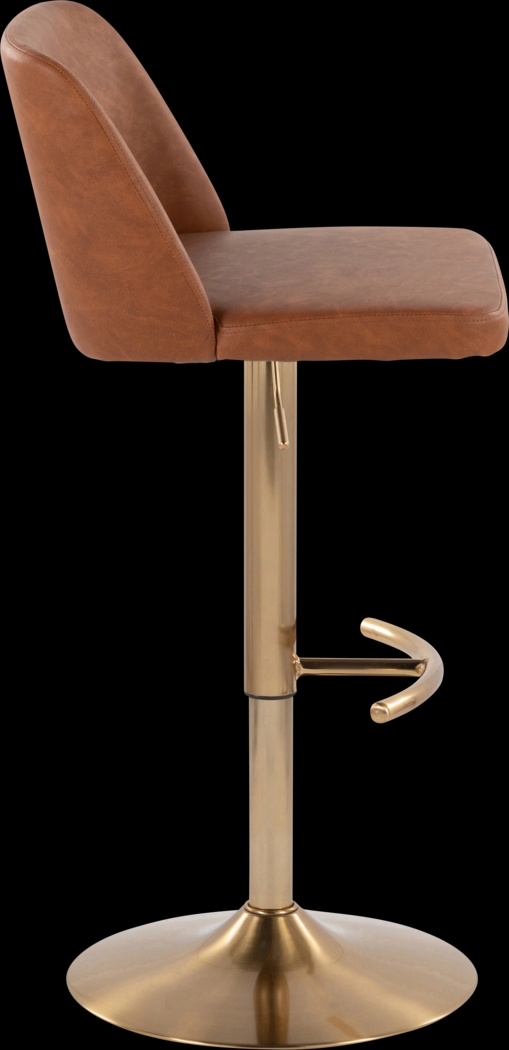 Clyo XV Camel Adjustable Barstool, Set of 2 - Thumbnail - Image 4