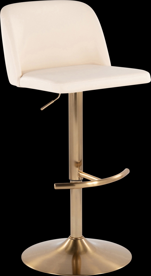 Clyo XV Cream Adjustable Barstool, Set of 2 - Thumbnail - Image 3