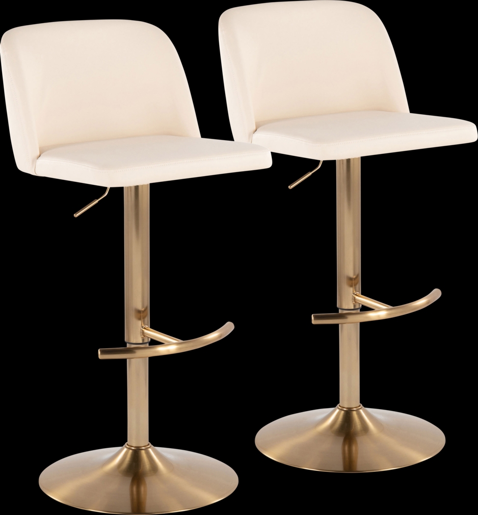 Clyo XV Cream Adjustable Barstool, Set of 2 - Thumbnail - Image 1